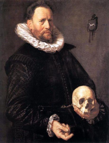 Frans Hals Portrait of a Man Holding a Skull oil painting picture